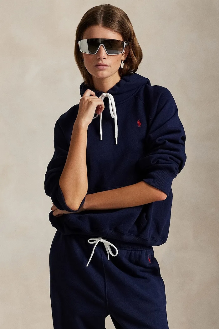 Polo Ralph Lauren mikina s kapucňou dámska s kapucňou tmavomodrá 211971698