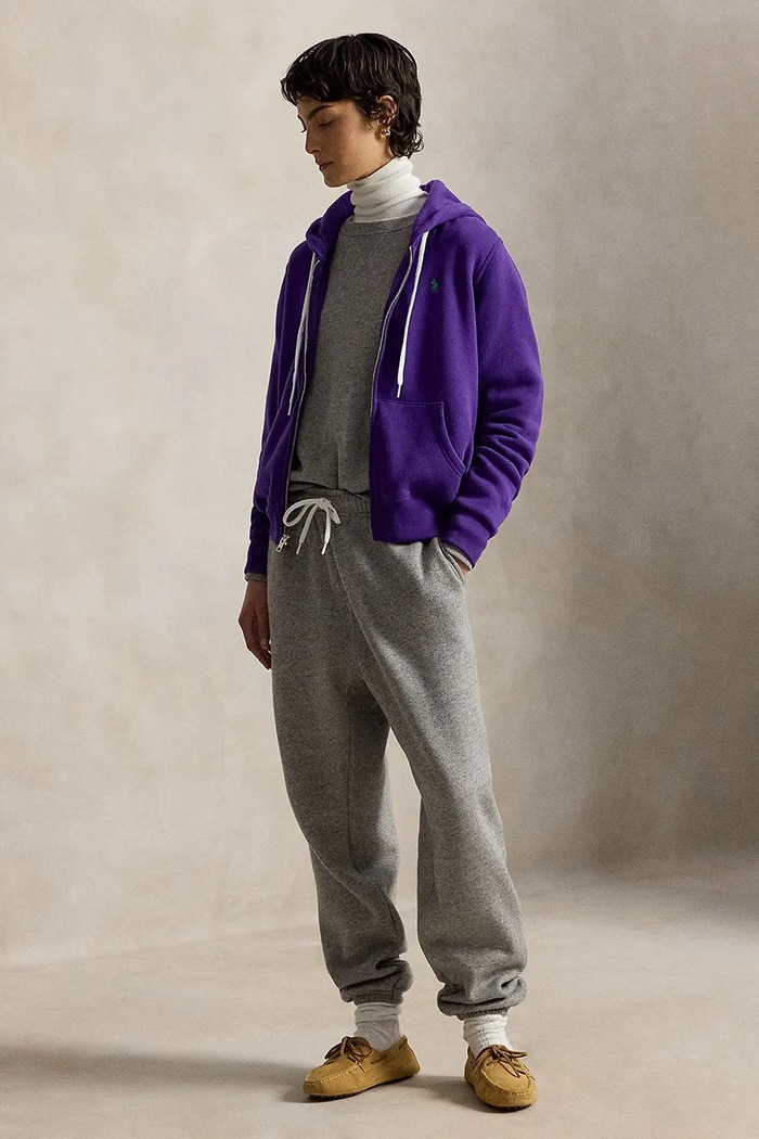 Одежда Polo Ralph Lauren Кофта на замке с капюшоном с хлопком для женщин 211971699 фиолетовой