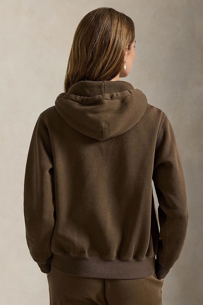 Polo Ralph Lauren bluza rozpinana z kapturem z bawełną damska 211971699 brązowy AA00
