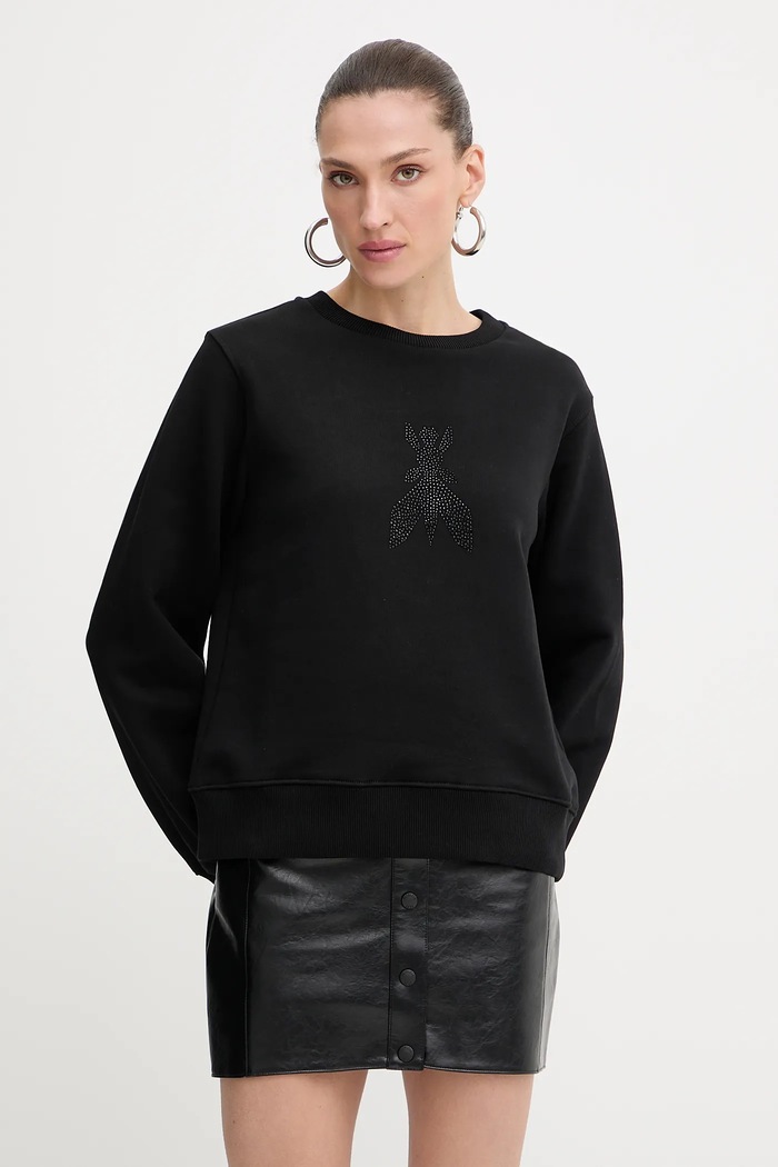 Patrizia Pepe bluza bawełniana aplikacja czarny 8M1746.J079S