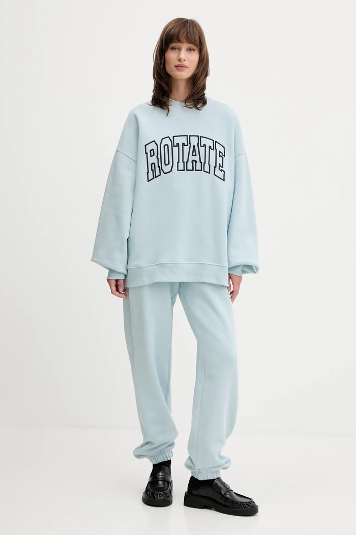 Памучен суичър Rotate 114376184 син AW25