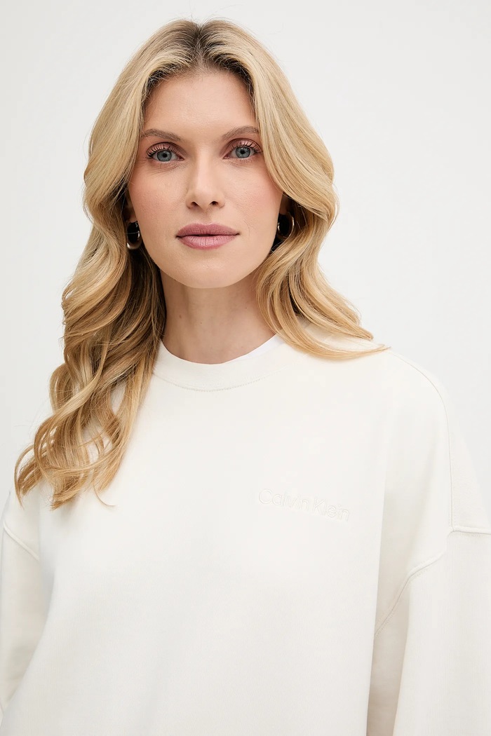 Calvin Klein bluza damska bawełniana beżowy LV044C209G