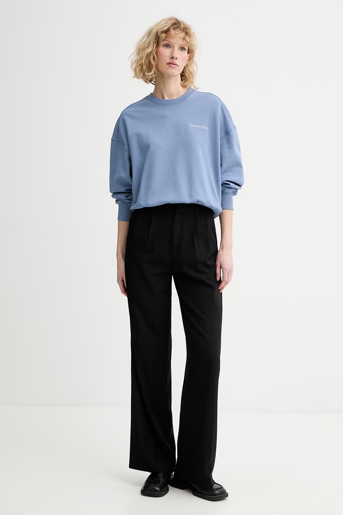 Bavlnená mikina Calvin Klein LV044C209G modrá SS26