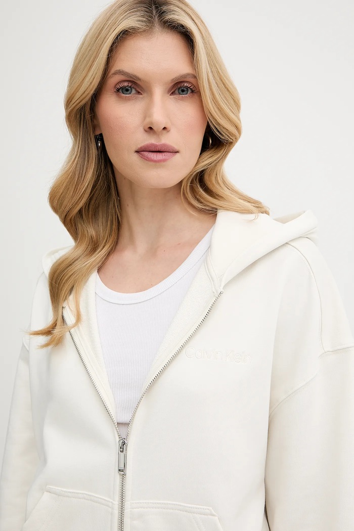 Bluza bawełniana Calvin Klein LV044C211G beżowy