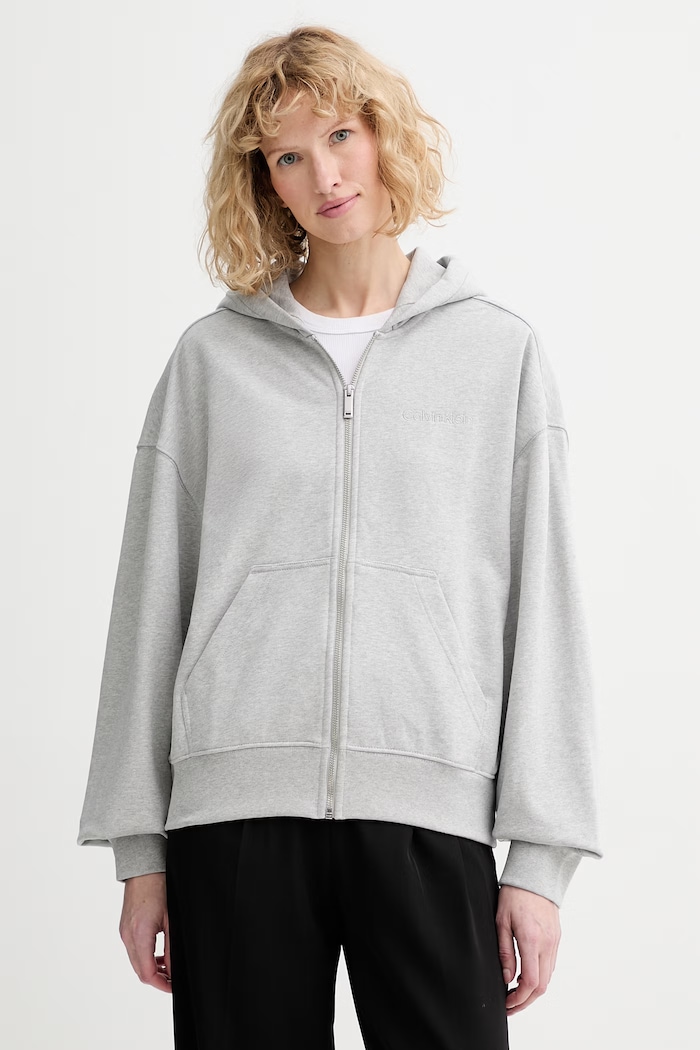 Bavlnená mikina Calvin Klein sivá LV044C211G