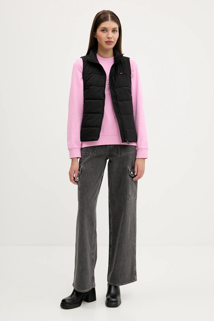 Bombažen pulover Tommy Jeans DW0DW20942 roza AW25