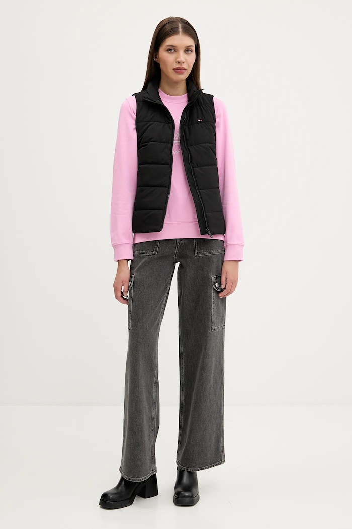 Bombažen pulover Tommy Jeans DW0DW20942 roza AW25