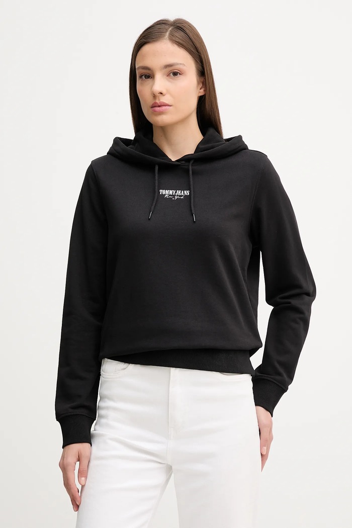 Tommy Jeans hanorac de bumbac print negru DW0DW20943