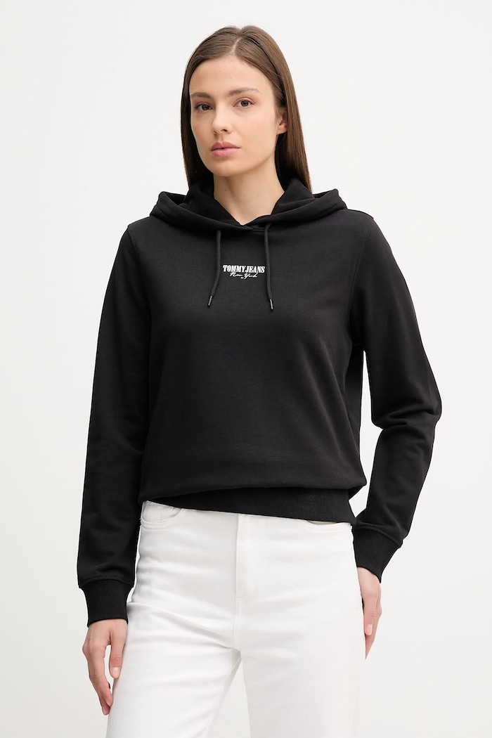 Tommy Jeans hanorac de bumbac print negru DW0DW20943