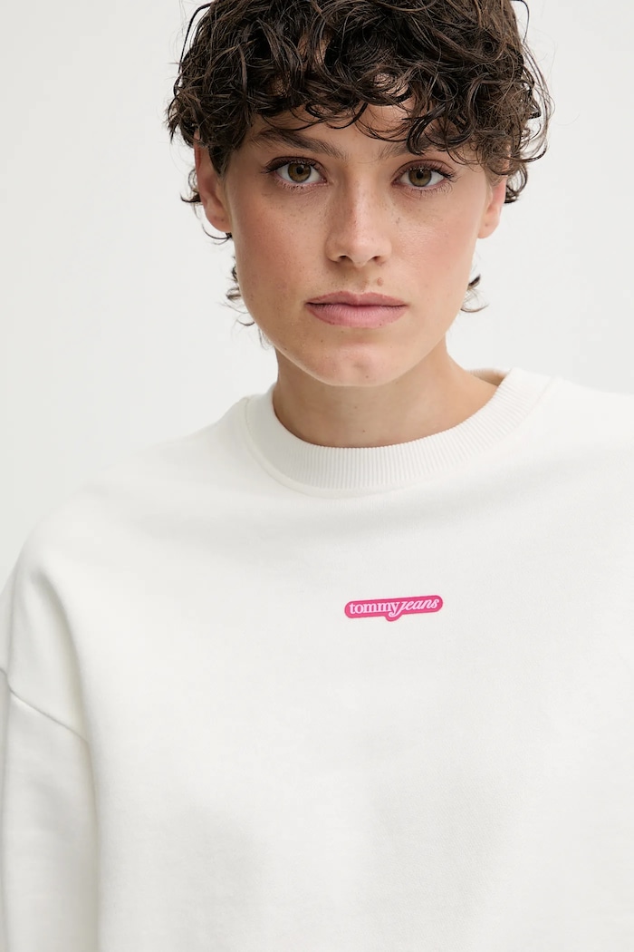 Odjeća Pamučna dukserica Tommy Jeans DW0DW20947 bijela