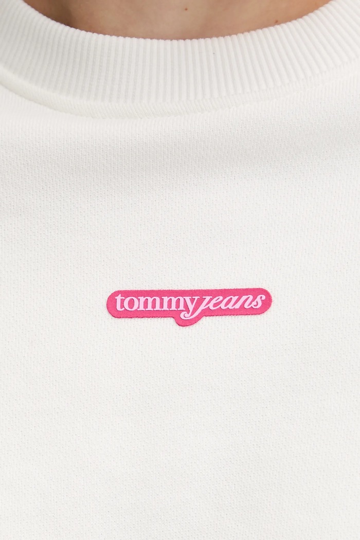 Pamučna dukserica Tommy Jeans bijela DW0DW20947