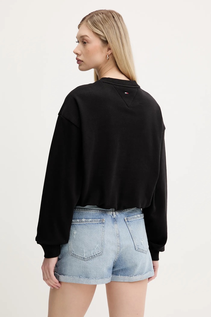 Ruházat Tommy Jeans pamut melegítőfelső DW0DW20947 fekete