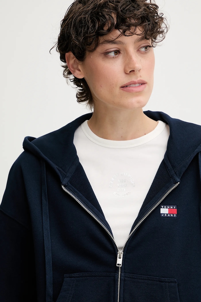 Odzież Tommy Jeans bluza bawełniana DW0DW21147 granatowy