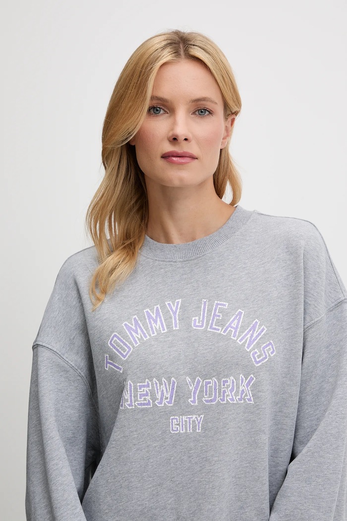 Oblečenie Bavlnená mikina Tommy Jeans DW0DW21202 sivá