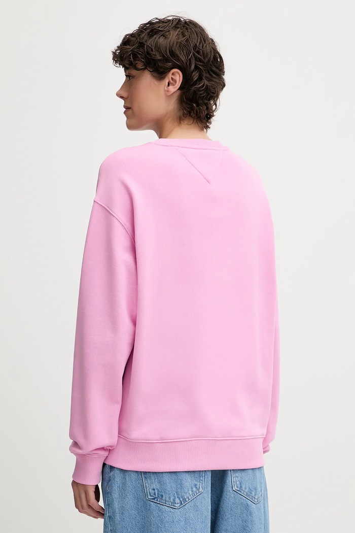 Tommy Jeans bluza bawełniana DW0DW21396 różowy AW25