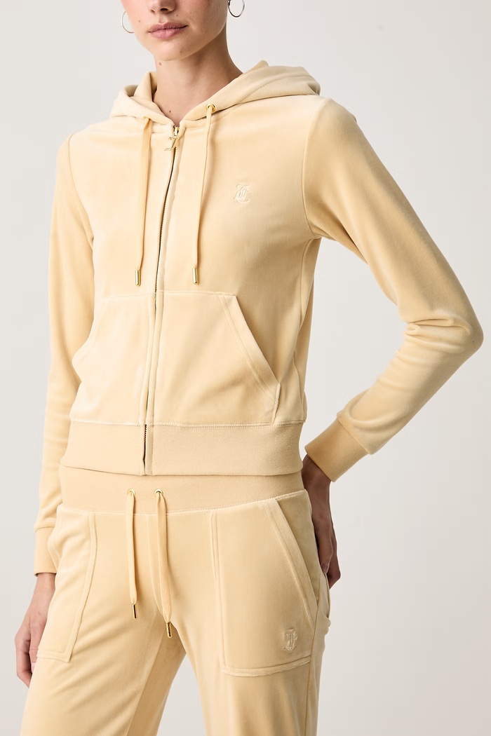 Dukserica na zakopčavanje sa kapuljačom ženska ROBERTSON GOLD Juicy Couture JCAP176G bež