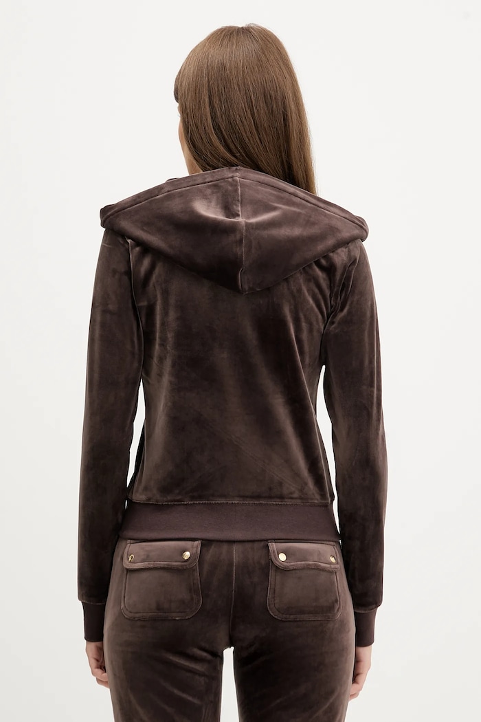 Îmbrăcăminte Juicy Couture bluză ROBERTSON HOODIE JCAP176G maro