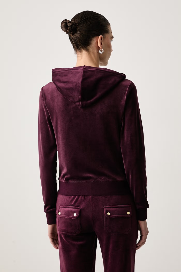 Odjeća Juicy Couture Dukserica na zakopčavanje sa kapuljačom za žene ROBERTSON GOLD JCAP176G bordo
