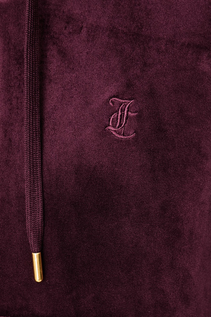 Dukserica na zakopčavanje sa kapuljačom za žene ROBERTSON GOLD Juicy Couture bordo JCAP176G