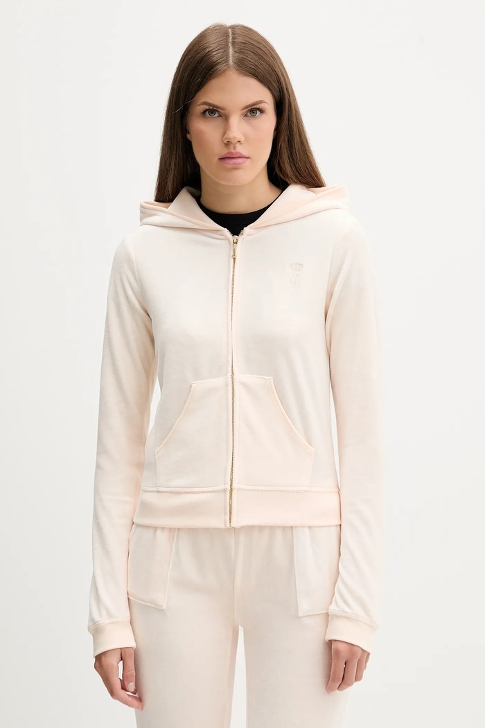 Juicy Couture bluza HERITAGE ROBYN HOODIE pozostałe beżowy JCSEBJ007G