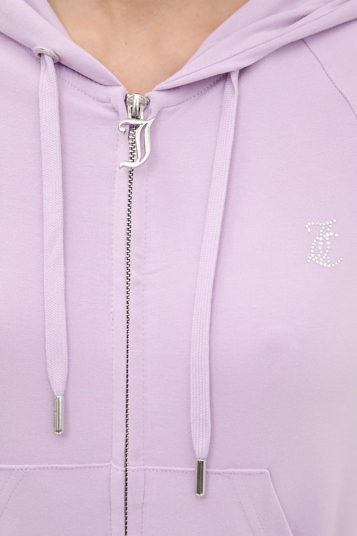 Juicy Couture bluza SINGLE JERSEY OLA HOODIE JCWAS125310 fioletowy