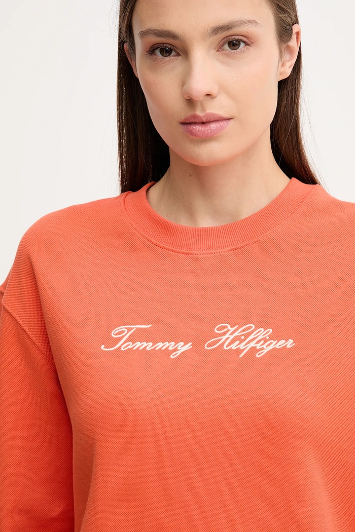 Odzież Tommy Hilfiger bluza WW0WW45743 pomarańczowy