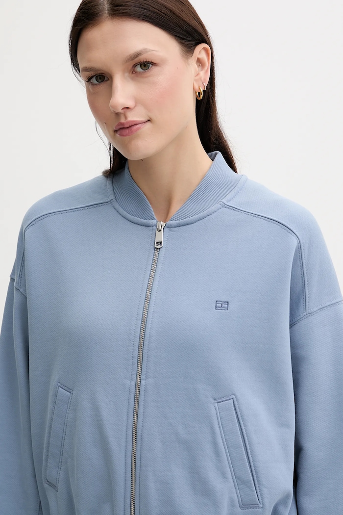 Bavlněná mikina Tommy Hilfiger modrá WW0WW45753