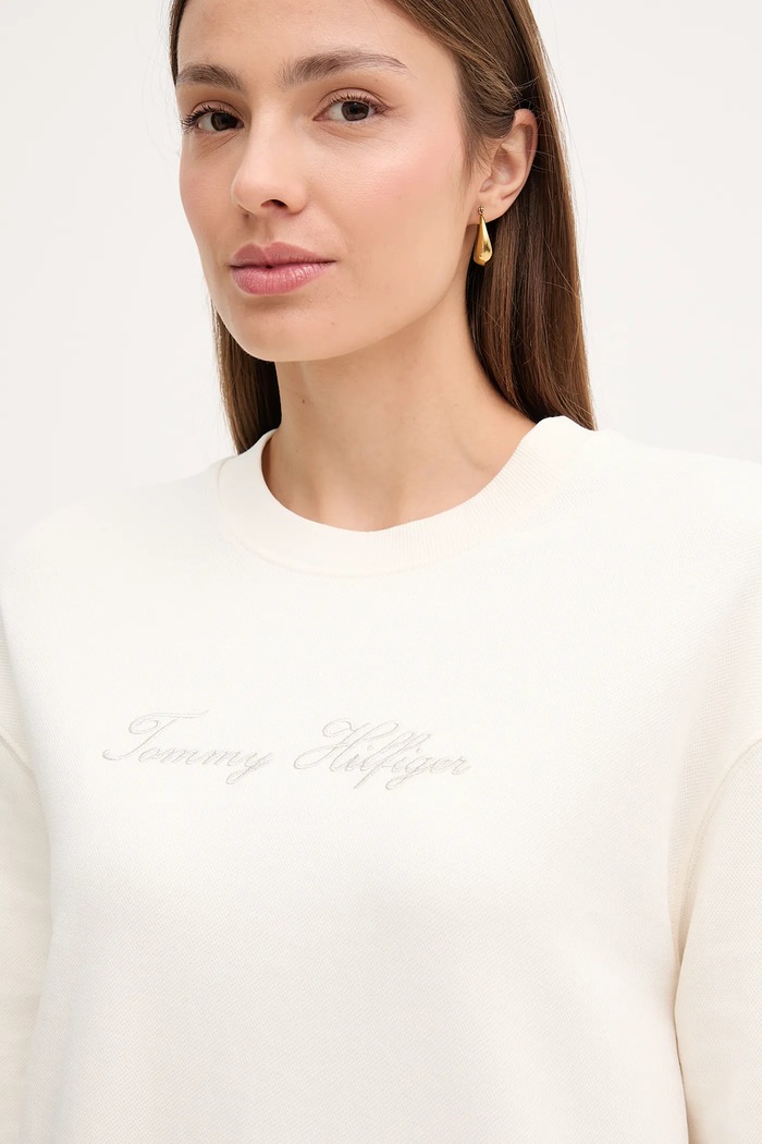 Μπλούζα Tommy Hilfiger μπεζ WW0WW47159