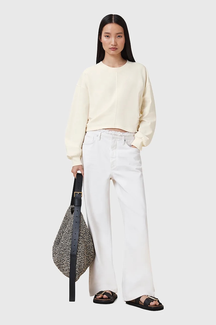 AllSaints bluza bawełniana MIRA beżowy W214JC