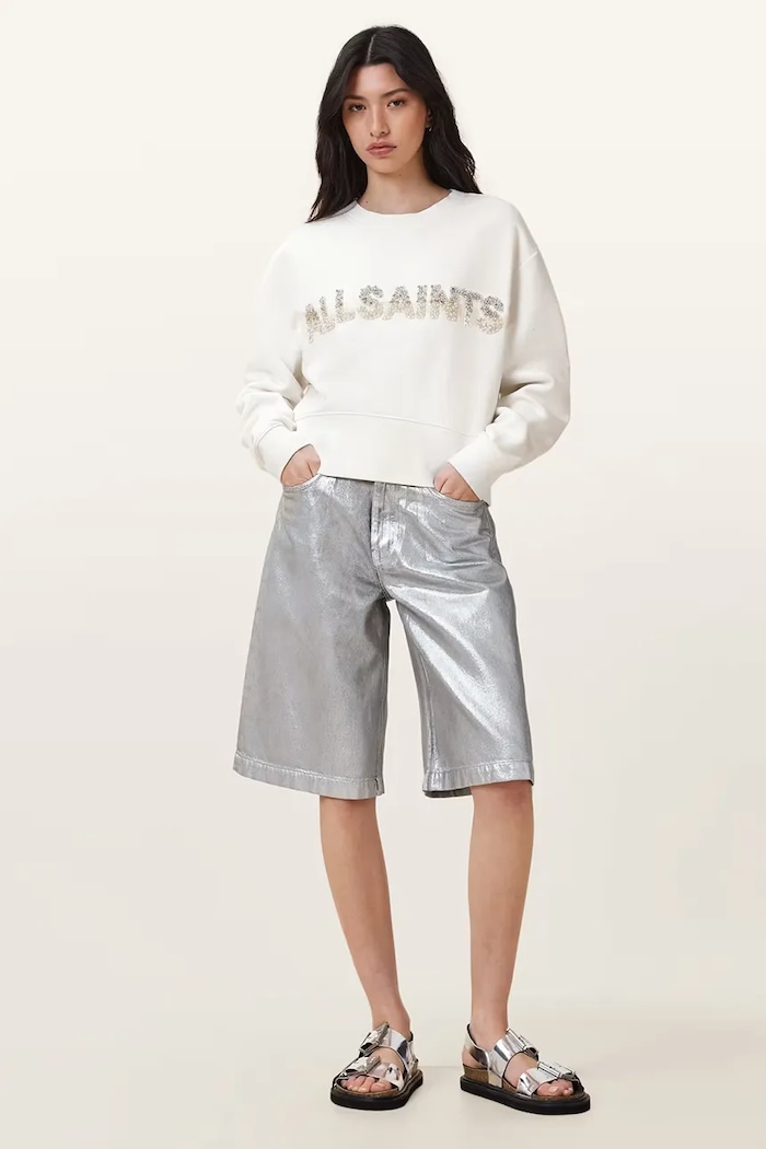 AllSaints hanorac din bumbac SEPARO W215JC alb