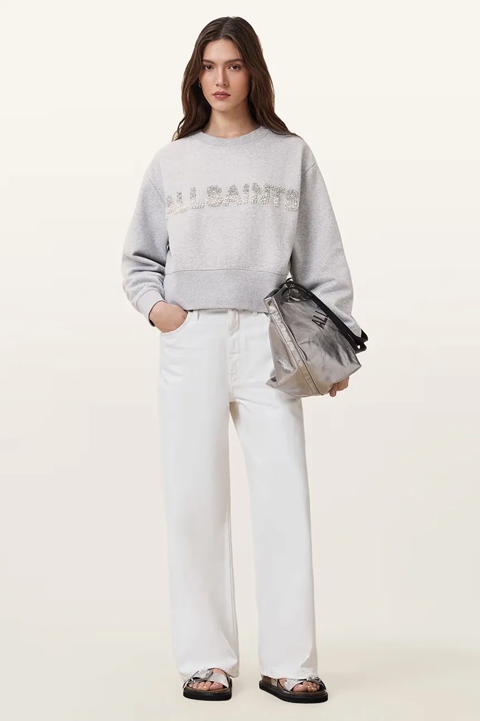 Βαμβακερή μπλούζα AllSaints SEPARO W215JC γκρί