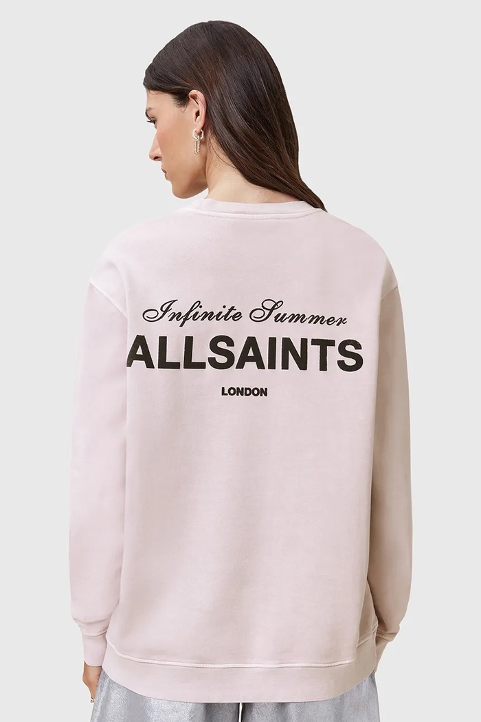 AllSaints Bluza bawełniana SOLEIL W222JC różowy AW25