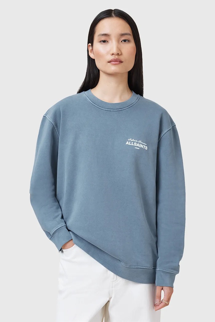 AllSaints Bluza bawełniana SOLEIL niebieski W222JC