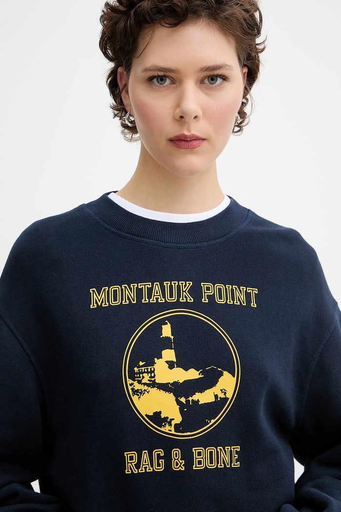 Mikina Rag & Bone námořnická modř WCC25PH021V121