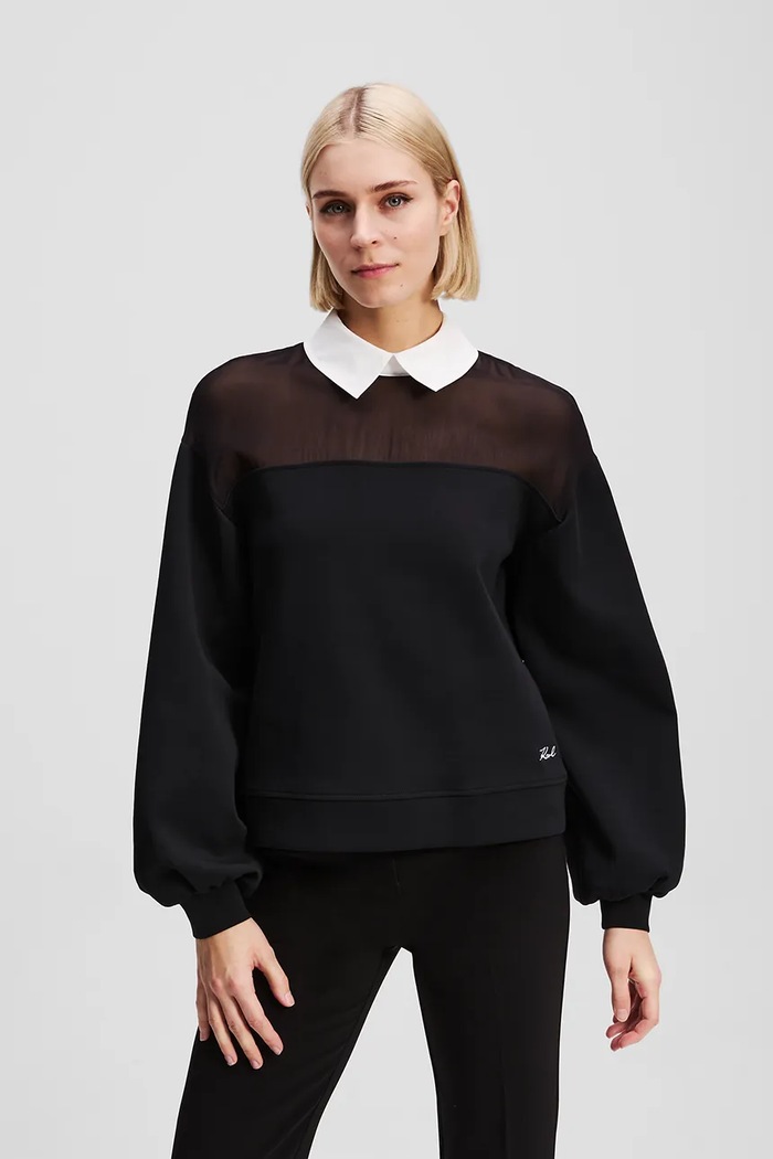 Хлопковая кофта Karl Lagerfeld хлопок чёрный A3W20002