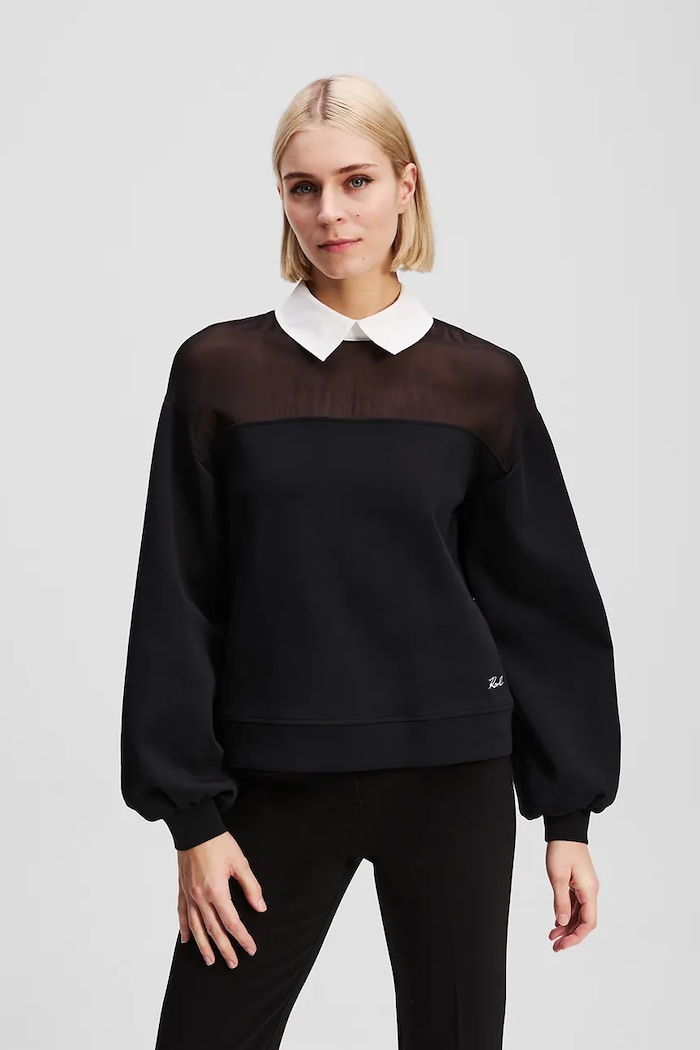 Хлопковая кофта Karl Lagerfeld хлопок чёрный A3W20002