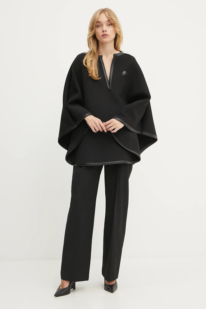 Pončo Karl Lagerfeld A3W20016 čierna AW25