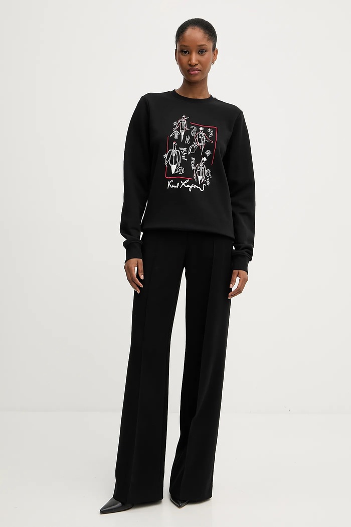 Karl Lagerfeld bluza bawełniana KARL SERIES A3W20065 czarny AW25