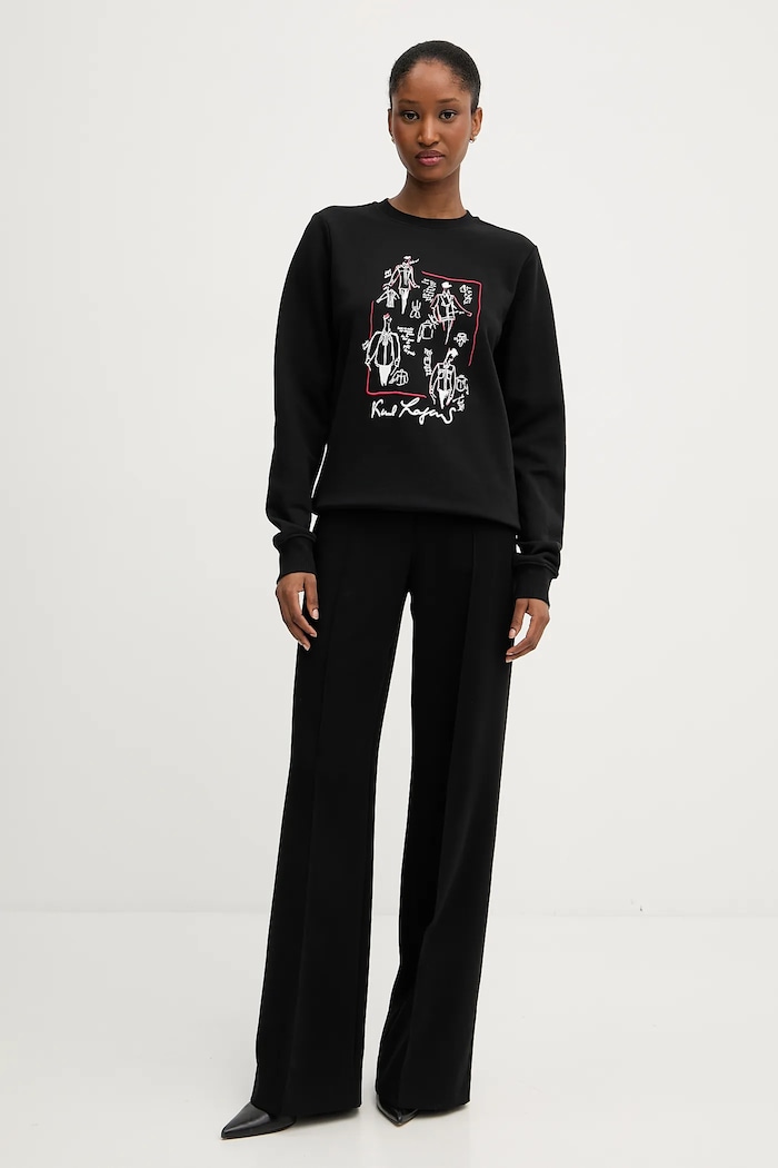 Karl Lagerfeld bluza bawełniana KARL SERIES A3W20065 czarny AW25