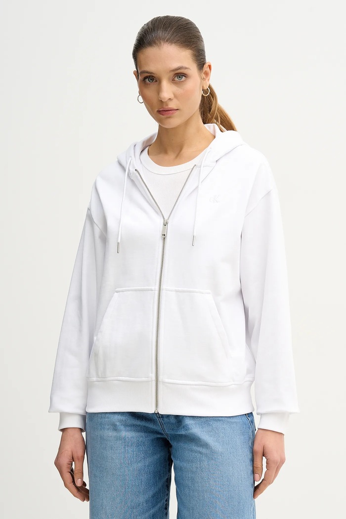 Mikina Calvin Klein Jeans bílá LV047B237G