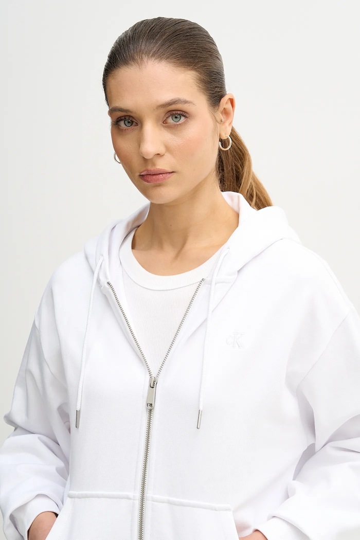 Mikina Calvin Klein Jeans bílá LV047B237G