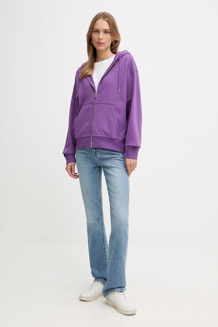 Calvin Klein Jeans bluza LV047B237G fioletowy SS26
