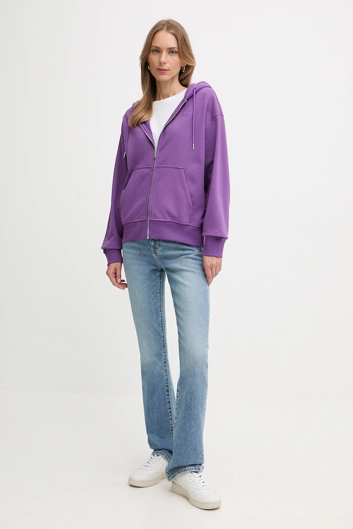 Calvin Klein Jeans bluza LV047B237G fioletowy SS26