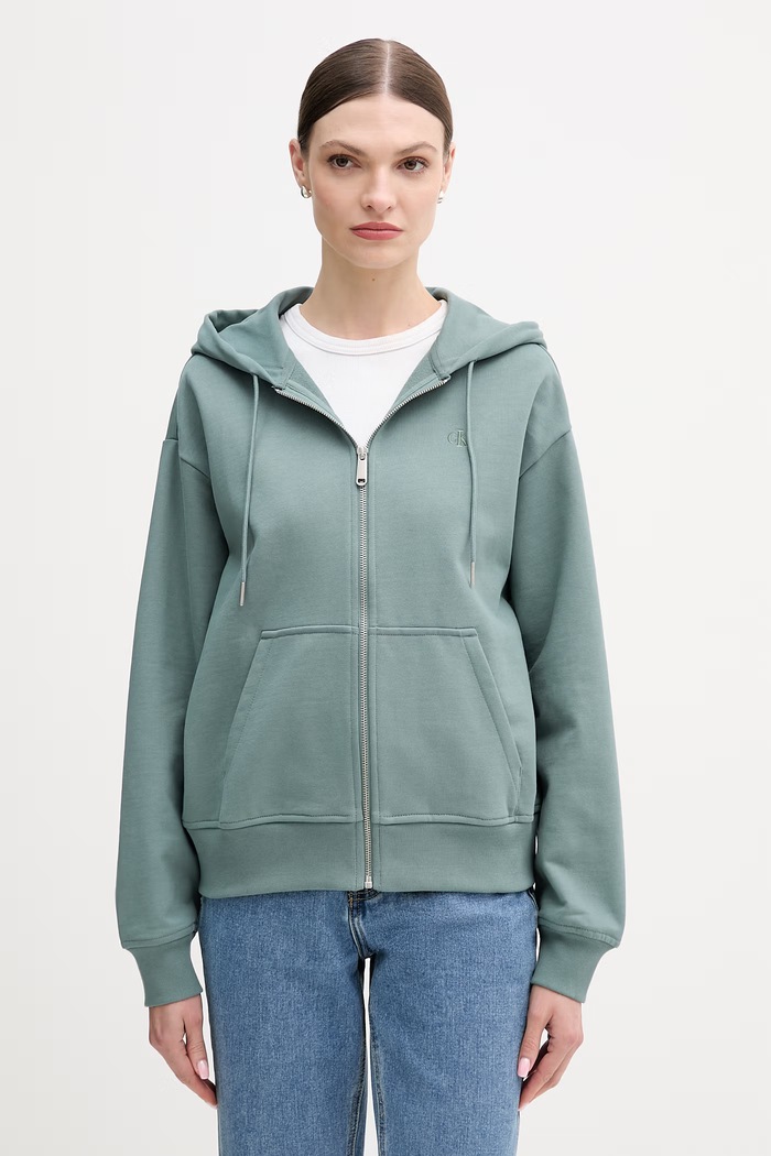 Calvin Klein Jeans bluză turcoaz LV047B237G