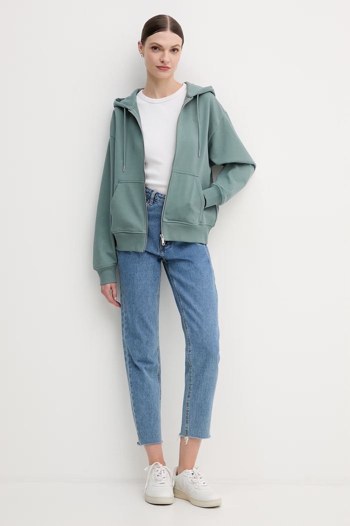 Calvin Klein Jeans bluză LV047B237G turcoaz SS26