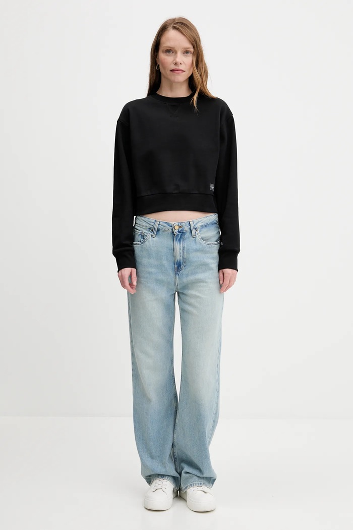 Bavlněná mikina Calvin Klein Jeans LV047C911G černá AW25