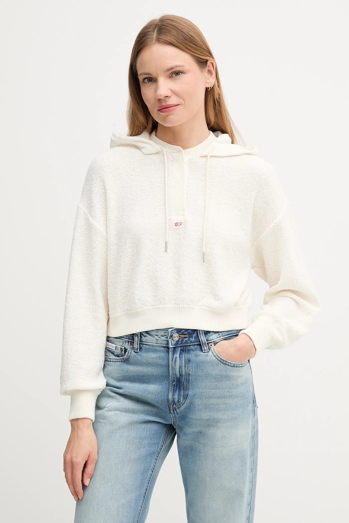 Svetr Calvin Klein Jeans V výstřih béžová LV047C915G