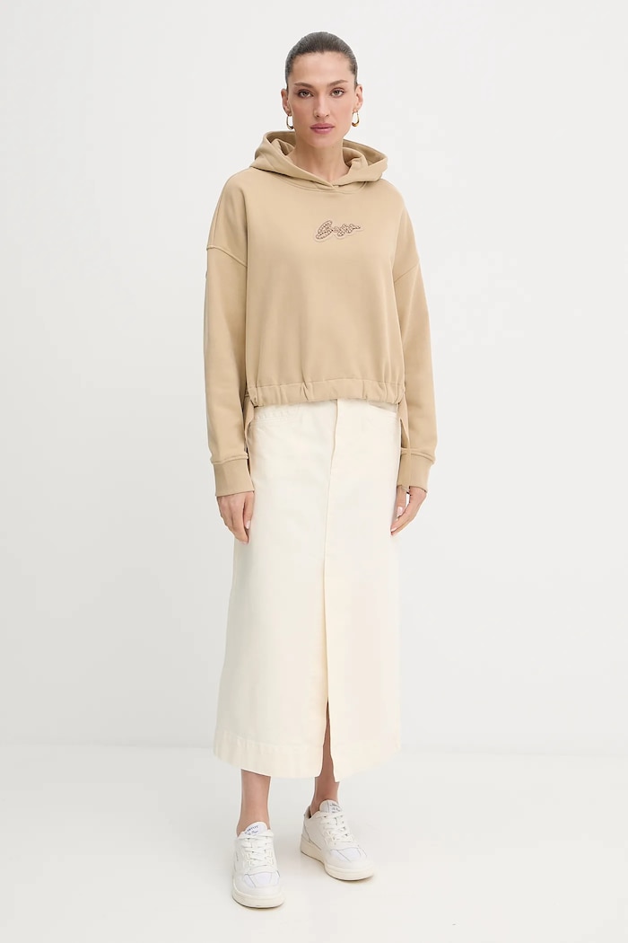 Βαμβακερή μπλούζα BOSS Orange Bashinah 50545507 πράσινο AW25
