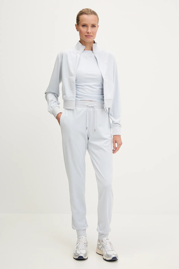 Guess bluza welurowa COUTURE V3BQ22.K0232 niebieski SS26