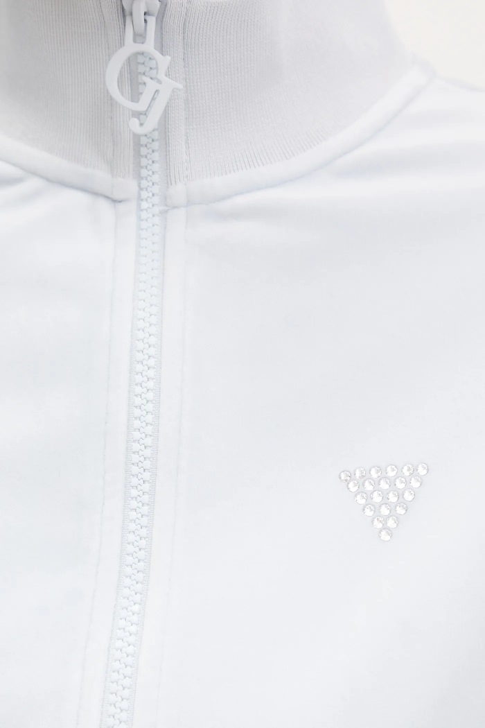 Guess bluza welurowa COUTURE V3BQ22.K0232 niebieski